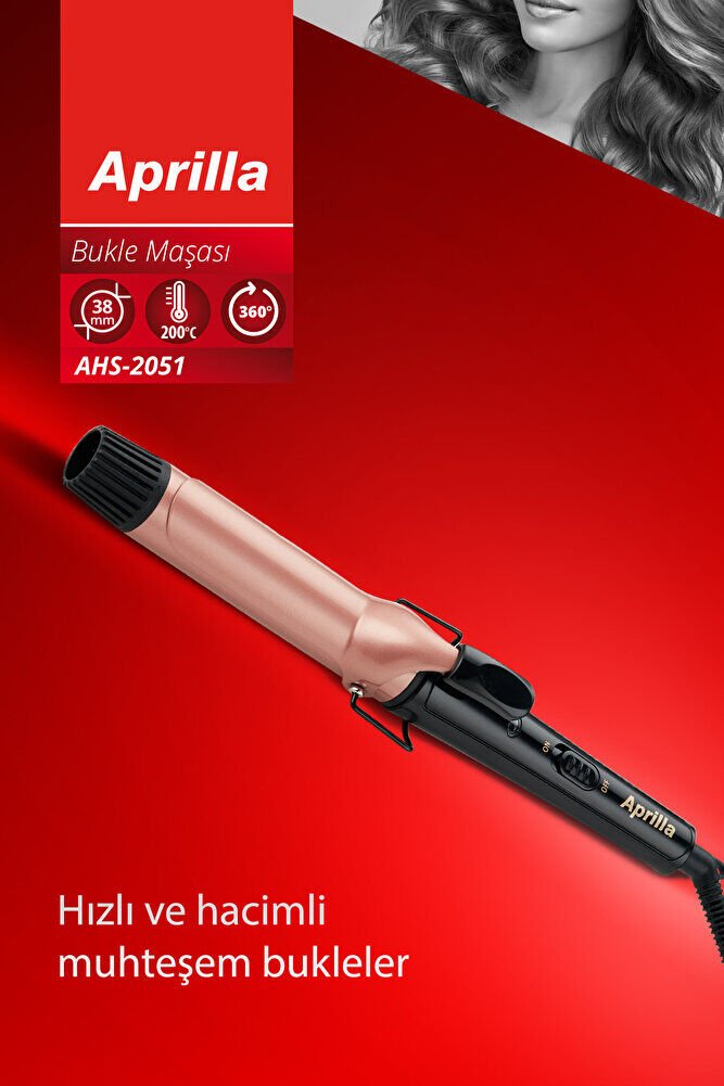 AHS-2051 Profosyonel Seramik Plaka 38 Mm Saç Şekillendirici Maşa