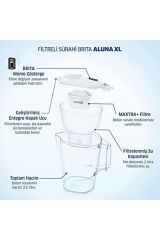 Aluna XL 1x Maxtra+ Filtreli Su Arıtma Sürahisi - Beyaz 3,5 lt