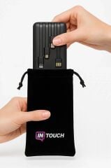 10.000 Mah Prime Dijital Göstergeli Dahili Çoklu Kablolu Powerbank,siyah,taşınabilir Şarj Cihazı