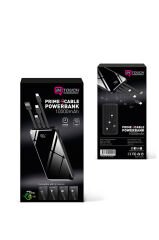 10.000 Mah Prime Dijital Göstergeli Dahili Çoklu Kablolu Powerbank,siyah,taşınabilir Şarj Cihazı