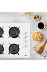 KO-40 TSHDF Set Üstü Ocak Beyaz Cam Doğalgazlı