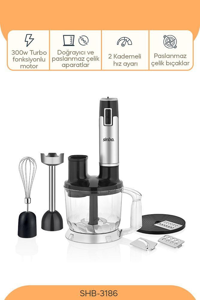 SHB-3186 5 Fonksiyonlu El Blender Seti