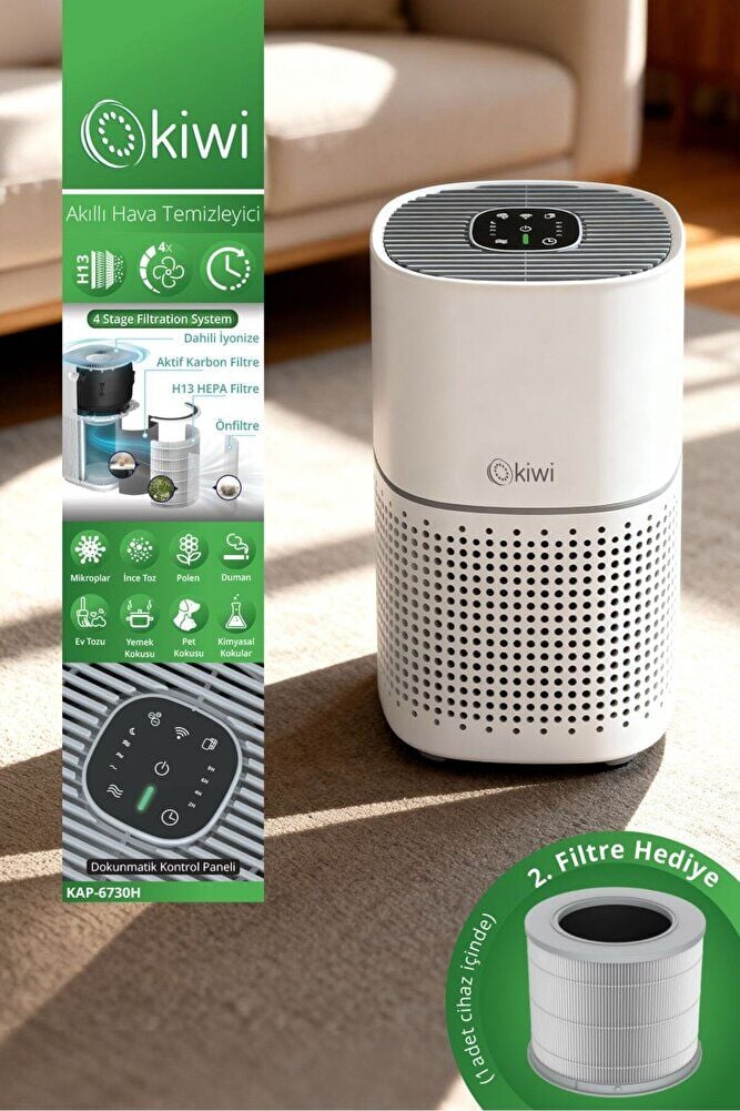 Kap-6730H Ekstra 2. Medikal H13 Hepa Filtre Hediyeli Hava Temizleyici ve Tuya (Wifi)