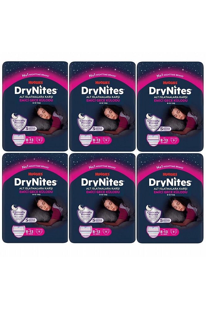 Drynites Kız Emici Gece Külodu 8-13 Yaş 54 Adet
