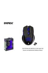 Sm-763 Mavi 6d 2400 Dpi 2.4 Ghz Siyah Usb Oyuncu Led Aydınlatmalı Kablosuz Mouse
