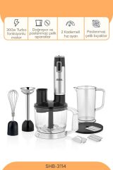 SHB-3114 5 Fonksiyonlu El Blender Seti 300W Turbo Motor