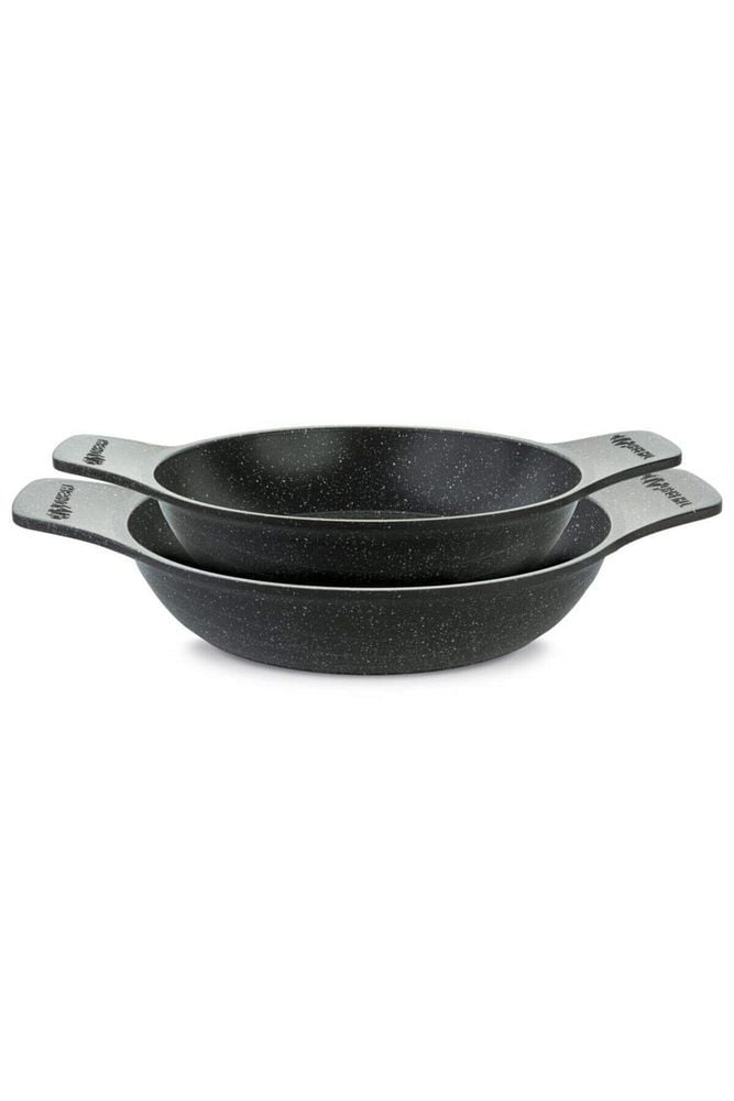 | Güveç Sahan Set | Döküm Kendinden Saplı | 2 Parça | Gri | 20cm-22cm