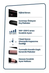 Mila Dijital Ekran Keratin Seramik Ince Plakalı Saç Düzleştirici Ve Şekillendirici Gm7172