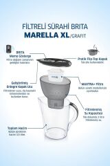 Marella Grafit Xl 3 Filtreli Sürahi Grafit Renk Tek Ebat Beden