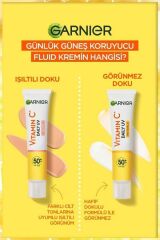 C Vitamini Günlük Güneş Koruyucu Fluid Yüz Kremi Görünmez Doku Spf50 40ml