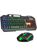 Hkm-x86 Işıklı Oyuncu Klavye Mouse Set