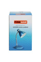 Çocuk Modern Krom Spiralli Masa Lambası Mavi